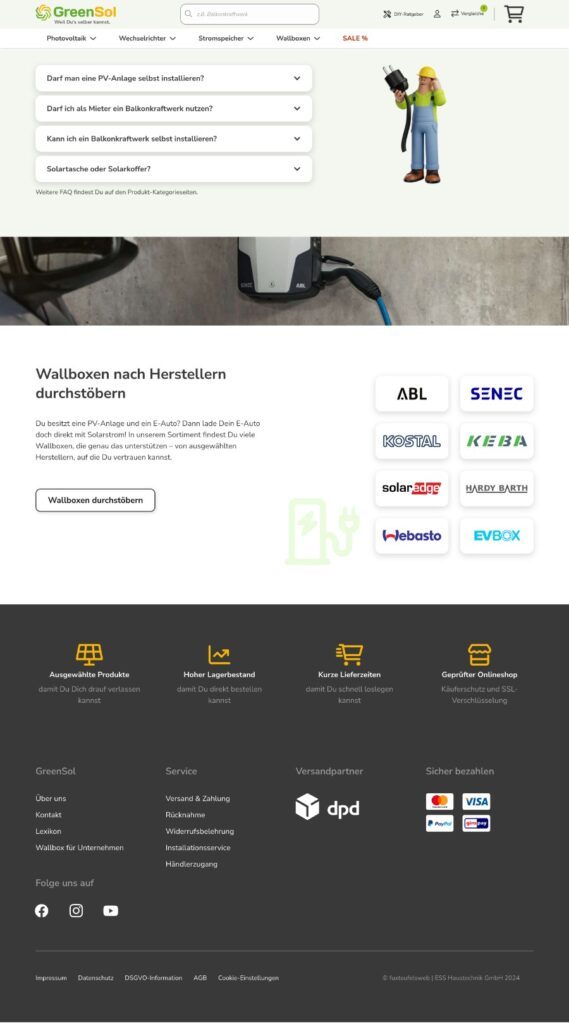 greensol screenshot website